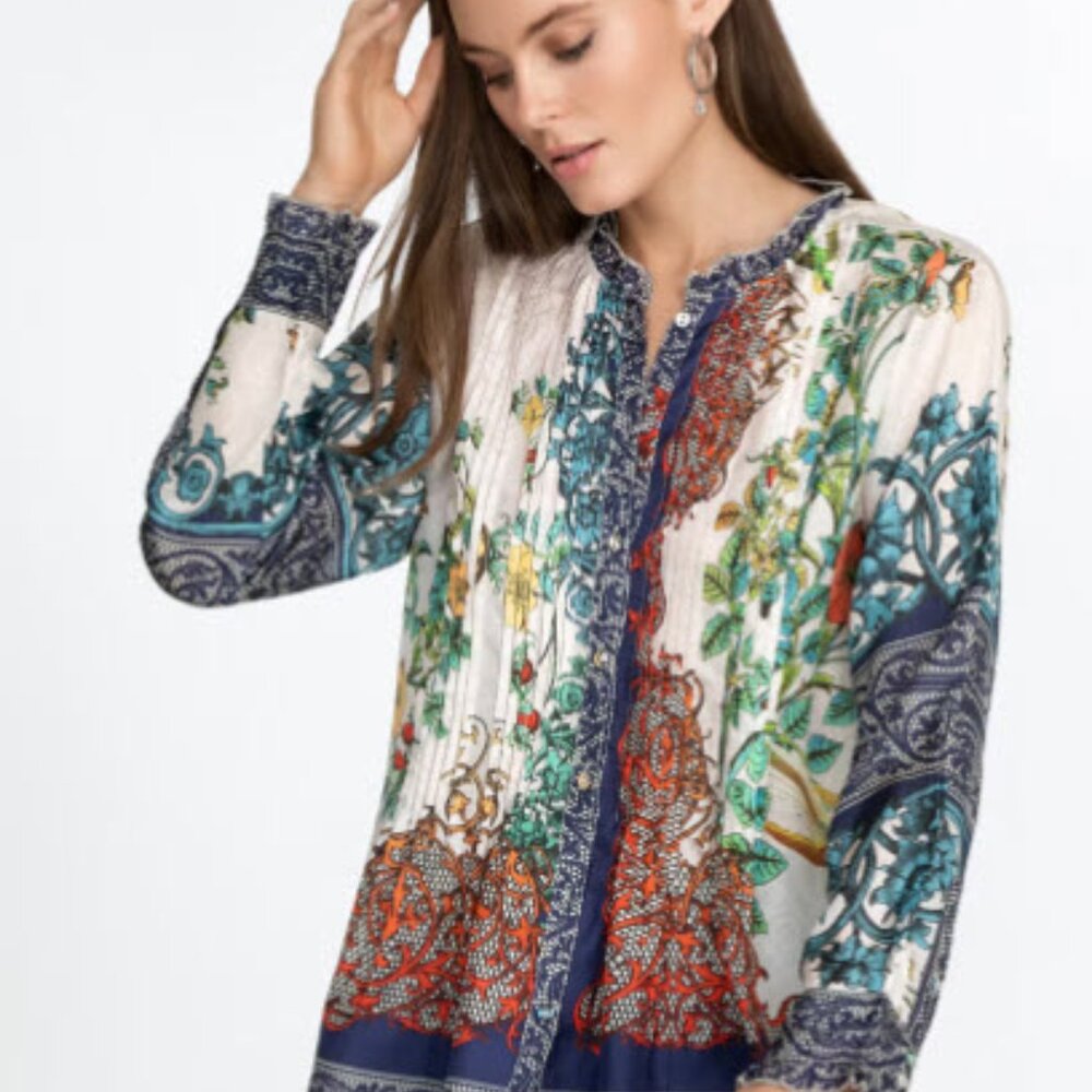 Johnny Was Lace Evette Floral Blouse Plus Size 3X NWT